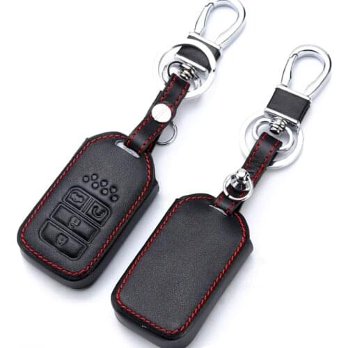 Top Layer Leather Key Case For Car Key Chain For Honda Accord City Civic Crv Element Fit Hrv Odyssey Crider Jed Insight Fit