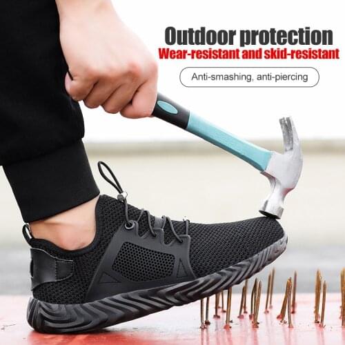 HOT Men And Women Indestructible Shoes Ryder Steel Toe Air Safety Boot Puncture-Proof Work Sneakers Breathable Shoes