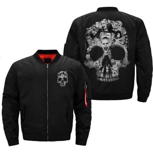 Bomber Jacket pilot jackets male padded coat customized skeleton Skull chaqueta masculina hombre Extra large Army Military Style