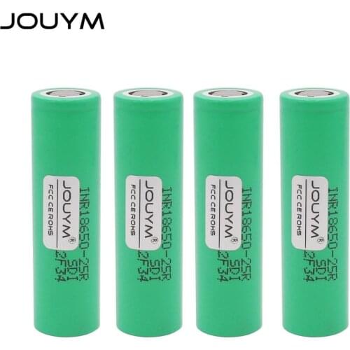 JOUYM 18650 Battery 3.6V 2500mAh INR18650 25R M 20A High-Discharge Li-ion 18650 Rechargeable Battery