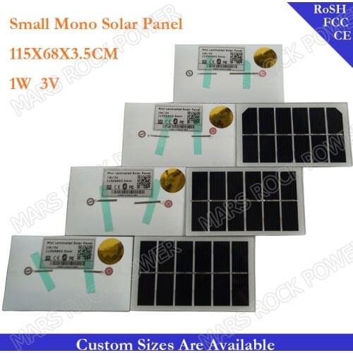 3V 330mA 1W Mini Monocrystalline Polycrystalline Solar Panel Small Solar Cell 3V charger for 2V battery Custom Size Is Available