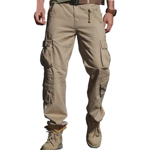 2020 Spring Hot Tactical Mens Cargo Pants Cotton Casual Multi-Pocket Military Men Pants Pantalon Homme ABZ217