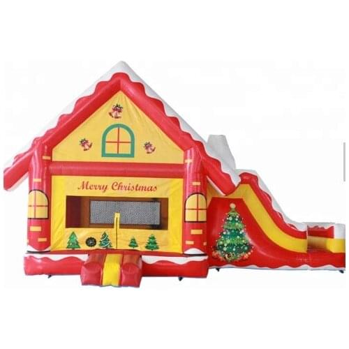 New arrvail Red Christmas Inflatable Bouncy Jumping Castle with slider combo for Sale
