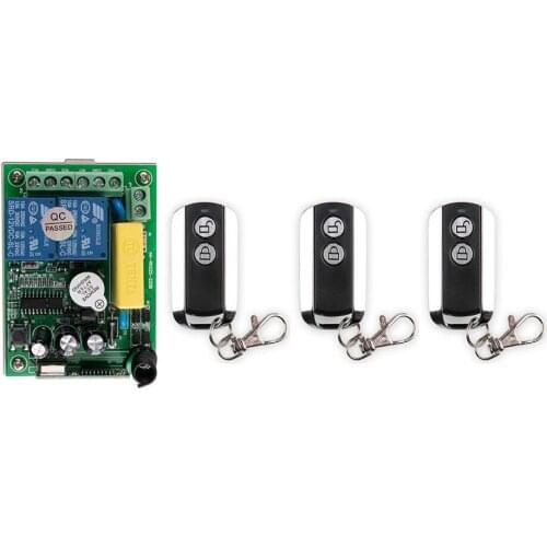 Latest AC 220V 2 CH 2CH RF Wireless Remote Control Switch System 1pcs Receiver & 3pcs 2 Keys metal waterproof Remote
