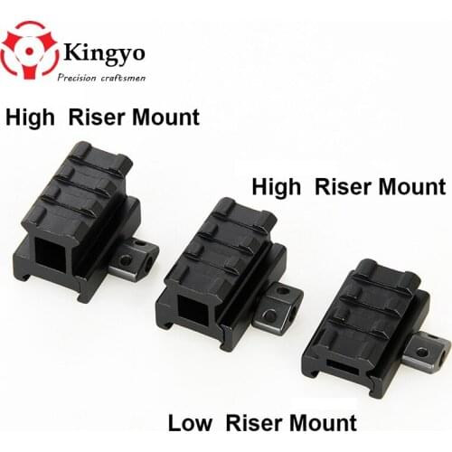 Tactical High Ris See-through See-thru Design 3-Slot Med-Profile Super Compact Riser Mount Picatinny/Weaver Rails 08S3 Free Ship