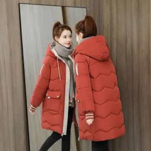 Down Jackets Female Winter Coat Womens Parkas Hooded Warm Winter Jacket Coat Cotton Padded Jacket Plus Size XS-3XL
