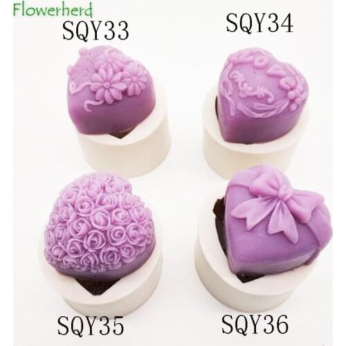 Rose Mousse Cake Silicone Mold Heart Chocolate Fondant Molds Pastry Soap Aromatherapy Mold Resin Molds Cake Decorating Tools