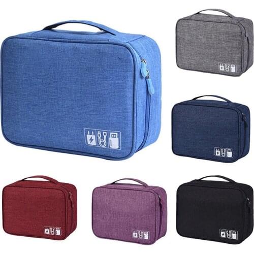 24.5x10x18cm Bag with Adjustable Divides Travel Bag Universal Cable Organizer Cases Electronics Accessories