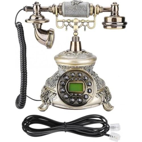 MS-5700D EU Rotary Dial Style Telephone Cord Landline Antique Telephone Home Office Telephone Desk Phone Old Fashioned Telephone