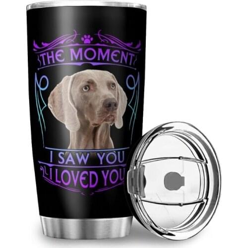600ML Stainless Steel Thermal Cup Pet Dog Head Printing Double Wall Vacuum Car Cup Travel Mug Reusable Water Cup Coffee Cup