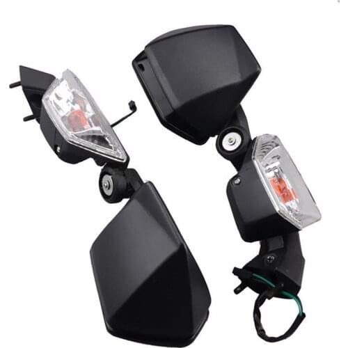 Pair Black Turn Signal Mirrors Rear View Mirrors For Kawasaki Ninja ZX-6R 2005-2008 ZX10R 2004-2010