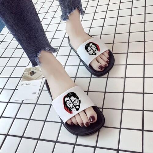 2021 New Fashion Summer Slide Sandals Harajuku Female Slippers Fun cartoon Old mans head Ladies Slide Sandals Slippers