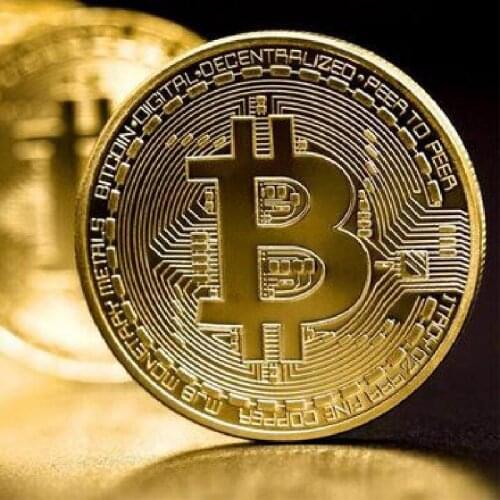 1PCS Creative Souvenir Gold Plated Bitcoin Coin Collectible Great Gift Art Collection Physical Gold Commemorative Coin