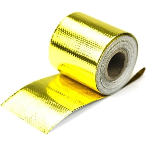 200" x 2" Car Fiberglass Self Adhesive Gold High Temperature Heat Shield Wrap Tape