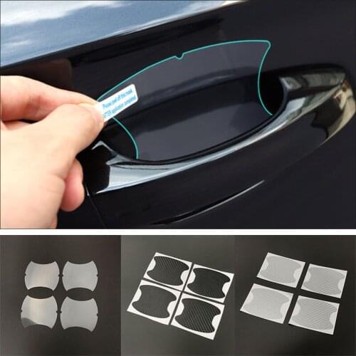 4pcs Car Door Handle Bowl Protector Sticker for SAAB 9-3 9-5 9000 93 900 95 aero 9 3 42250 42252 9-2x 9-4x 9-7x