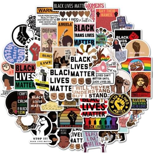 50/100pcs Hot BLACK LIVES MATTER Stickers For Children Kids Toy Laptop Bike Guitar Wall Decor PVC Joy Waterproof Sticker Decals