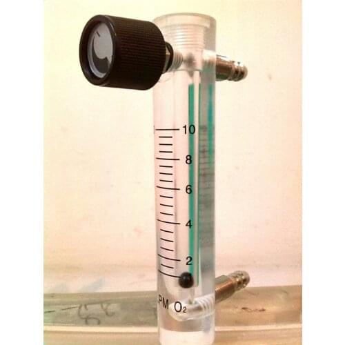 Acrylic Gas Air Oxygen Flow Meter Flowmeter Countor Indicator O2 With Valve brass Connector 0.1Mpa 1-10L/Min height 93mm