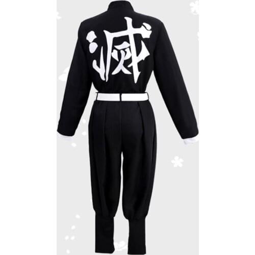 Anime Demon Slayer Cosplay Kimetsu No Yaiba Tanjiro Kamado Uniform Cosplay Costumes Mens Tops Pants Halloween Costumes CS088