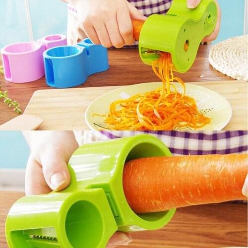Free Shipping 2 In 1 Multifunctional Spiral Cutter Double Grater Shredded Slicer with Knife Sharpener for Vegetables Random(344)