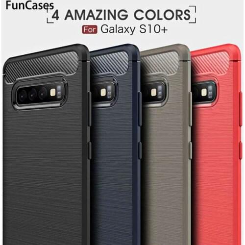 Business Anti-knock Cases For Samsung Galaxy S10 Plus S10e S7 Edge S8 S9 Note 8 9 Carbon Fiber Soft Phone Back Cover smamsung