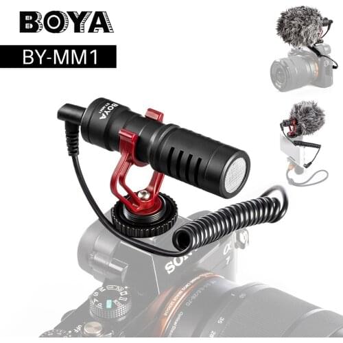 BOYA BY-MM1 Camera Video Microphone Shotgun Mic for Zhiyun Smooth 4 DJI OSMO DSLR Camera iPhone 7 6 Andriod Smartphone