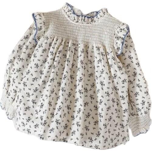 VIDMID Childrens wear girls shirt spring summer foreign style bottoming shirt childrens long sleeve shirt cotton blouse P5309