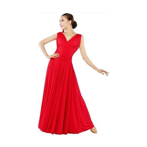 New Elegant Black/Red Women Standard Ballroom Dancing Expansion Skirt Long Dress,Girls Waltz Professional Competition Costumes