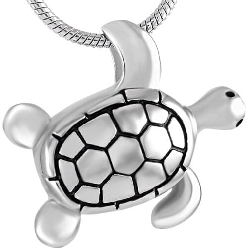 IJD8147 2017 New Arrive Sea Turtle shape Animal memorial jewelry necklace Stainless steel Ash holder for urn cremation pendant