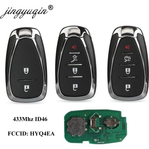 Jingyuqin 4/3+1 Button Smart Remote Key Fob for Chevrolet Camaro Equinox Cruze Malibu Spark 433MHz ID46 HYQ4EA