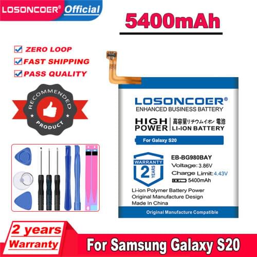 LOSONCOER Top Brand 100% New 4800mAh EB-BG980ABY Battery for Samsung Galaxy S20 Replacement Phone Battery +Free Tools ~In Stock
