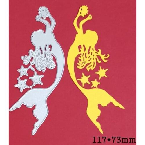 Pretty Mermaid Sunbathing Metal Cutting Dies for DIY Scrapbooking Album Paper Cards Decor Crafts Embossing Die Cuts 2021 New