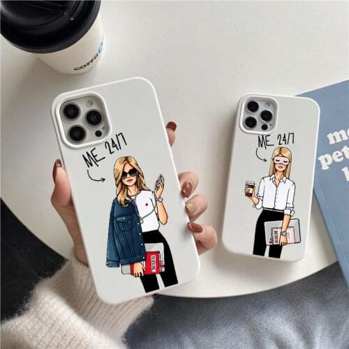 Fashion Work Girl Candy white TPU Soft Phone cover Case For iphone 11 pro max 12 pro max XS MAX 8 7 6S Plus SE2020 XR cover