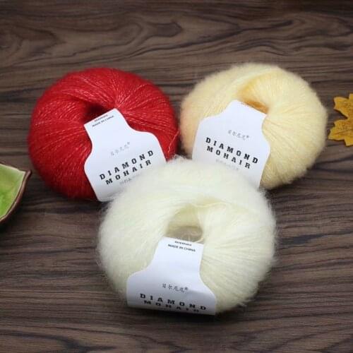 1 Roll 25g/ball Mohair Yarn Crochet Skin-friendly Baby Wool Yarn for Knitting Sweater Scarf Shawl DIY Hand Knitting Supplies