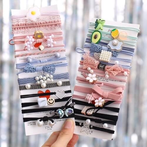 2020 New Bow Knot Hair Headwear Flower Pearl Elastic Hair Bands For Women Girls Lace Fashion Hair Accessories New Headbands Set