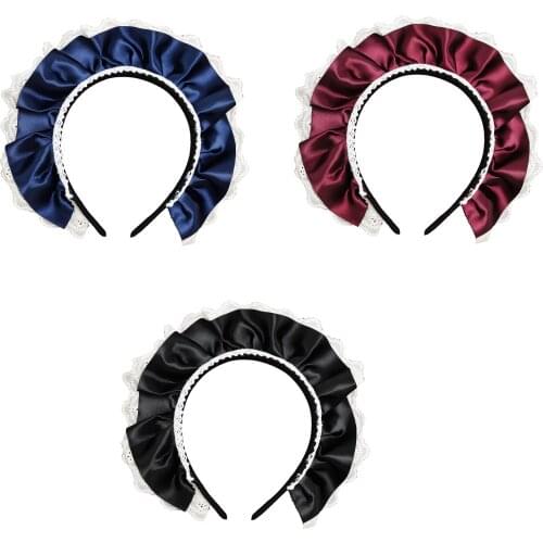 Handmade Ruffles Maid Headwear Anime Japanese Head Hoop Kawaii Hair Hoop Women Cosplay Headband Party Costume Hair Accessories