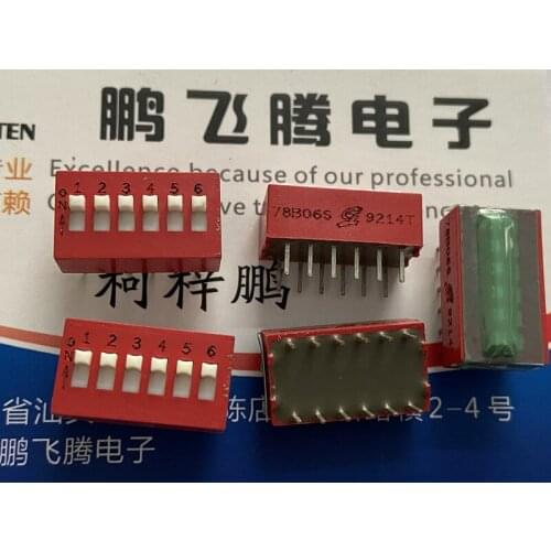 Original new 100% 78B06ST piano key dial switch 6 bit red spacing 2.54MM horizontal
