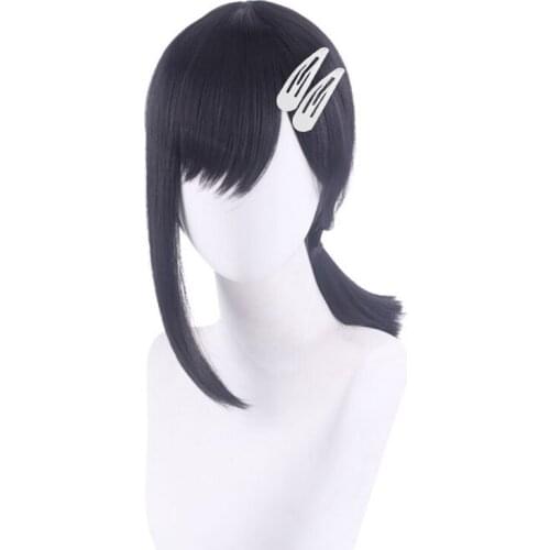 Anime Chainsaw Man Higashiyama Kobeni Cosplay Wig Black Ponytail Heat Resistant Hair Wigs + Wig Cap + Hairpins
