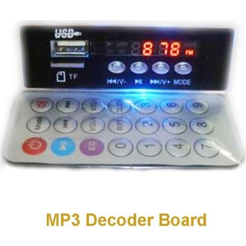 Lighting Blue MP3 decoder Board USB MP3 for FM AUX TF Card Digital Display Electronic Clock with Remote Control
