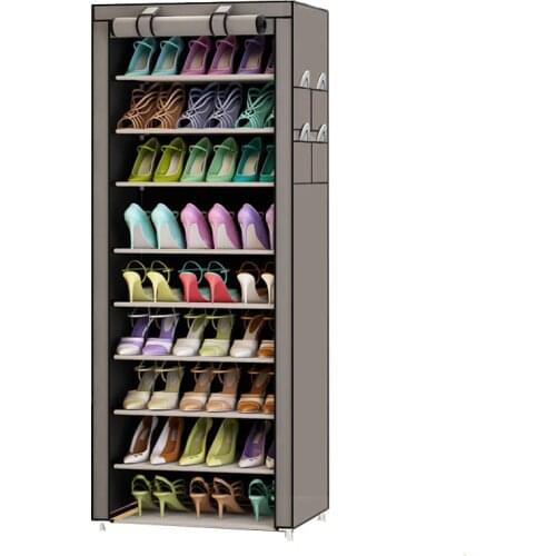 9 Tier Modern Shoe Shelves Oxford Cloth Shoe Stool Storage Cabinet Multi-purpose Shoes Rack DIY Shoes Organizer Case Space Saver