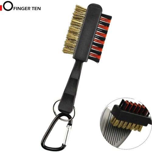 Portable Pocket Golf Club Brush Double Side Groove Cleaner Cleaning Tools with Clip for Irons Balls Shoes Spike