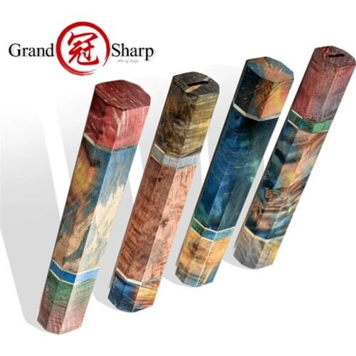 DIY Knife Handle Japanese Chef Knife handle Kitchen knife Parts Solidified Wood Octagonal Handle Chefs Knife Tools Knife Making