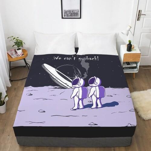 Cartoon Childrens Elastic fitted sheet bed sheet With An Elastic Band Mattress Cover Bed cover for kids baby Space back