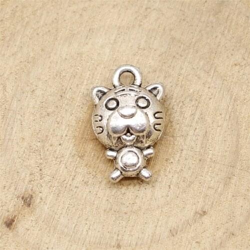 Free shipping 29pcs 16x10x6mm antique silver Little Tiger charms diy retro jewelry fit Earring keychain hair card pendant