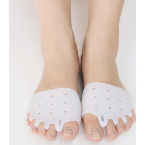 Silicone Toe Separator Valgus Corrector 5 Hole Bunion Protector Overlapping Toe Pedicure Bones 1pair Orthotics Divider F4H6