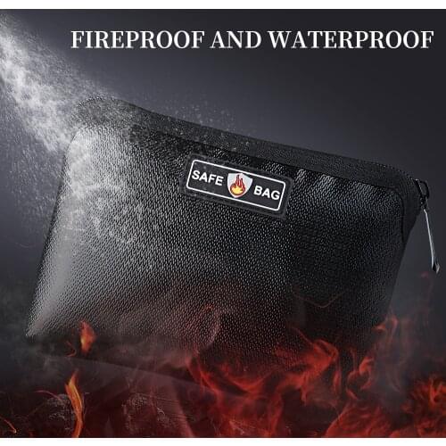 Document Bags Fireproof Waterproof Liquid Silicone Heat Insulation Fire and Water Resistant Safe Bag Zippered Office Suppllies