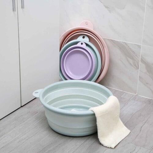 Travel Camping Folding Wash Basin Bucket Portable Fruit Basin Collapsible Plastic Washtub Baby Washbasin Bathroom Accessories