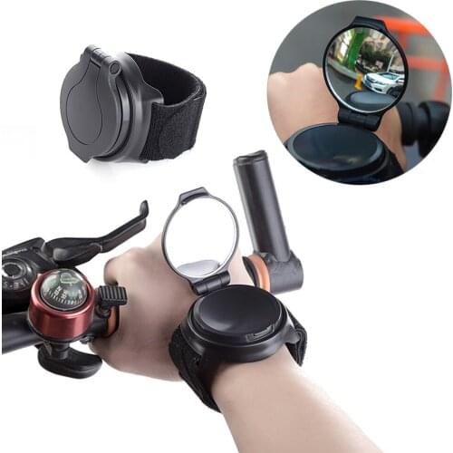 360 ° Rotate Bicycle Back Mirror Bike Mirrors Convex Reflex Arm Wrist Strap Cycling Gloves Bicycle RearView Cycling Accessories