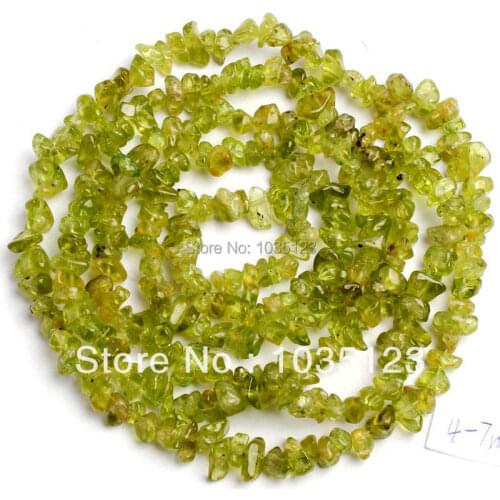 High Quality 3-6mm Natural Peridot Freeform Gravel DIY Gems Loose Beads Strand 80cm Jewelry Making w395