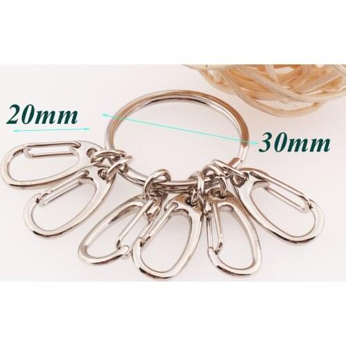 1-10 pcs Silver Key Chain Split Key Rings Hook Clasps,KeyChains Snap Metal Charm Push Clasp,ound split ring split jump rings
