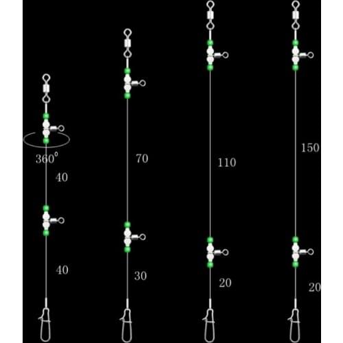 1 Group Fishing Tackle Line Swivels Night Luminous Beads Pins Rolling Connector